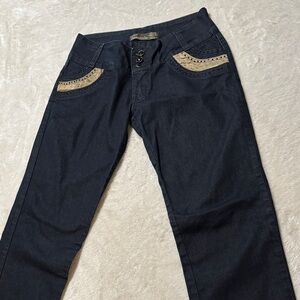 Stylish Black Pants with Tan Accents